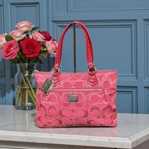 Authentic Coach Poppy Signature Lurex Glam Tote bag #178902